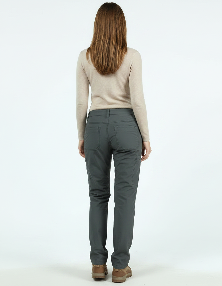 Pantalon Randonnée Gris Femme Léger Respirant Imperméable - Polyester - vue 2