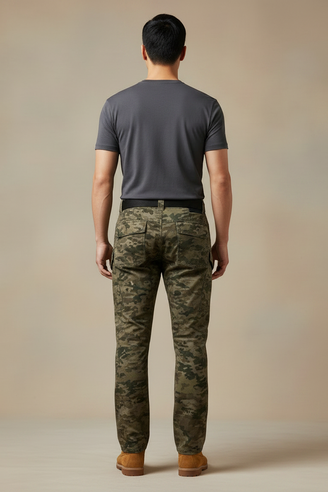 Pantalon Randonnée Camouflage Homme Cargo Militaire Robuste - Multicolore Toile - vue 2