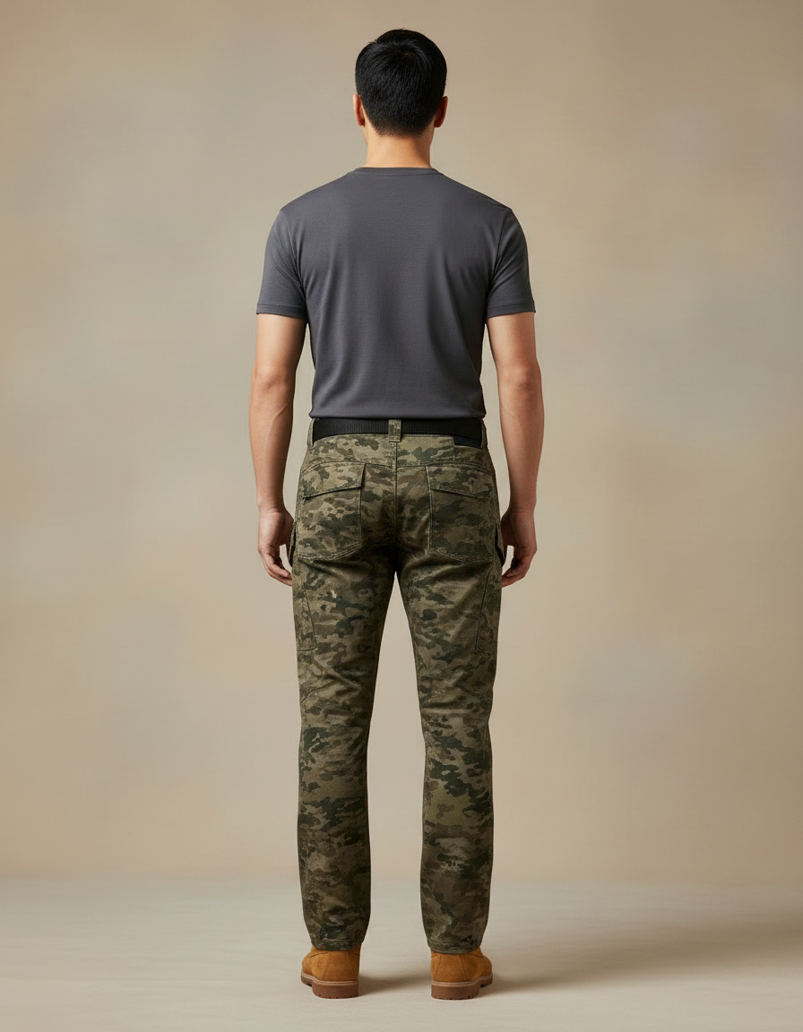 Pantalon Randonnée Camouflage Homme Cargo Militaire Robuste - Multicolore Toile - vue 2