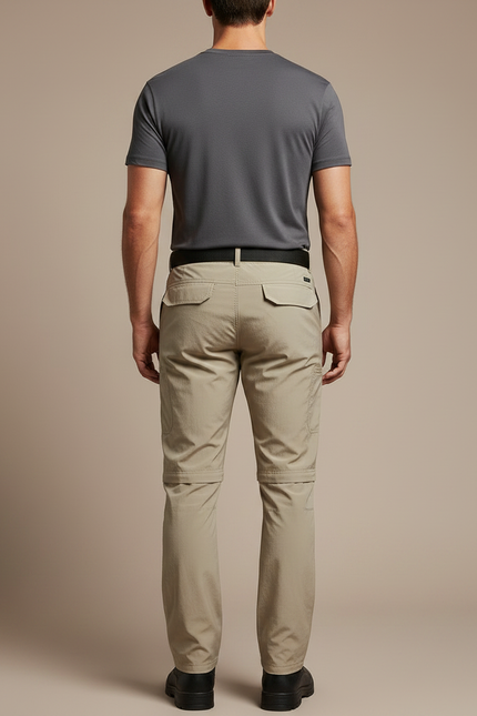 Pantalon Randonnée Beige Convertible Léger Homme - Polyester - vue 2