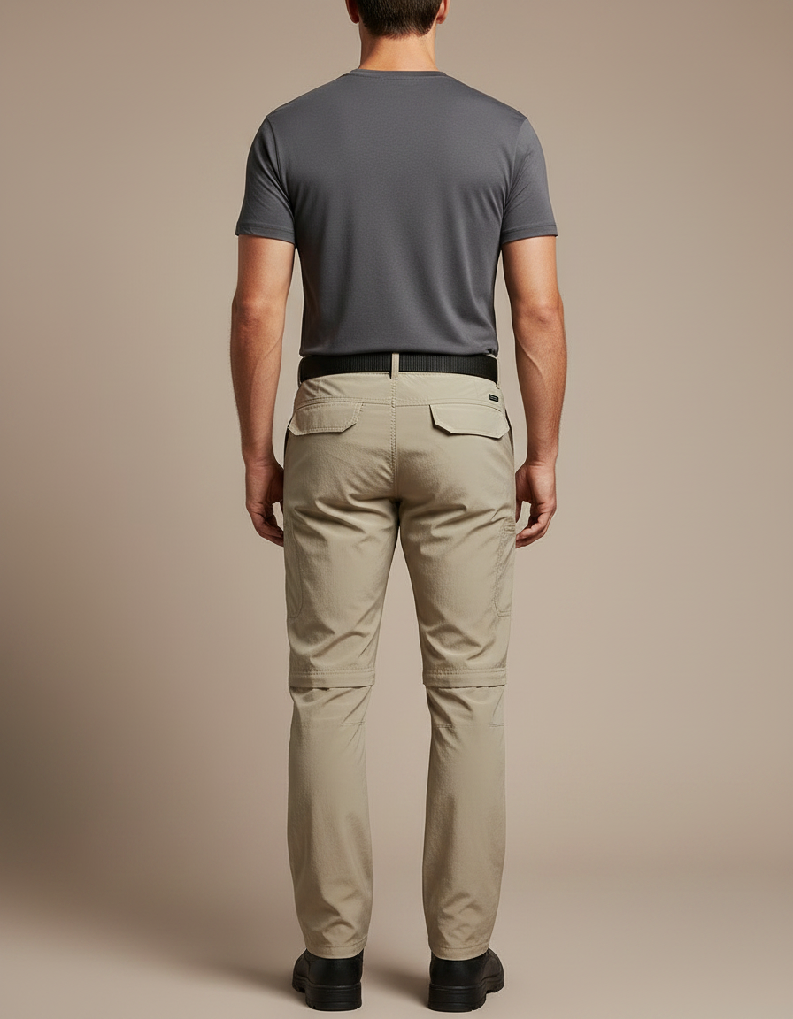 Pantalon Randonnée Beige Convertible Léger Homme - Polyester - vue 2