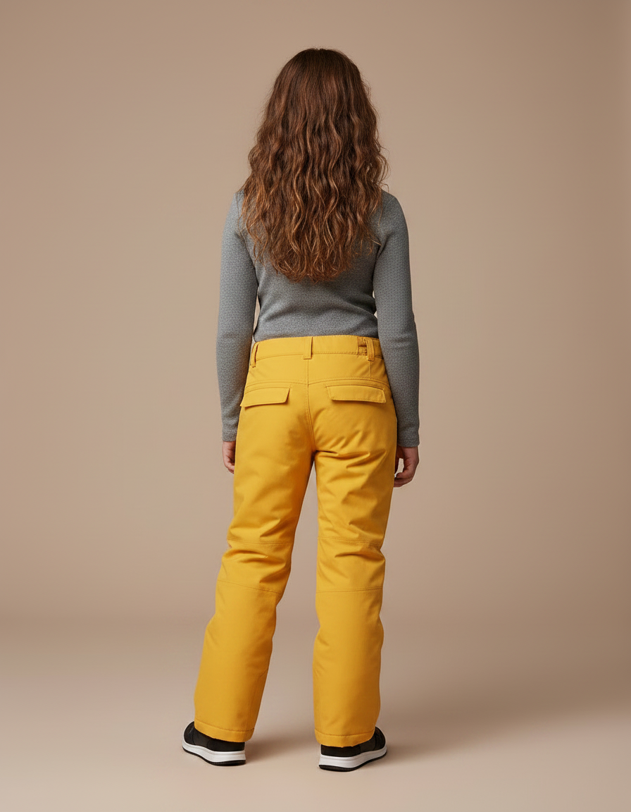 Pantalon Randonnée Jaune Imperméable Enfant Hiver - Polyester - vue 2