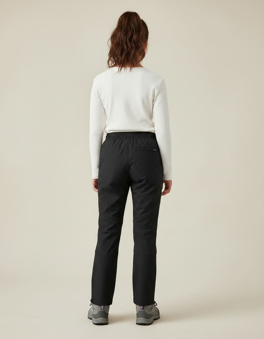 Pantalon Randonnée Noir Coupe Droite Sportif Enfant - Polyester - vue 2