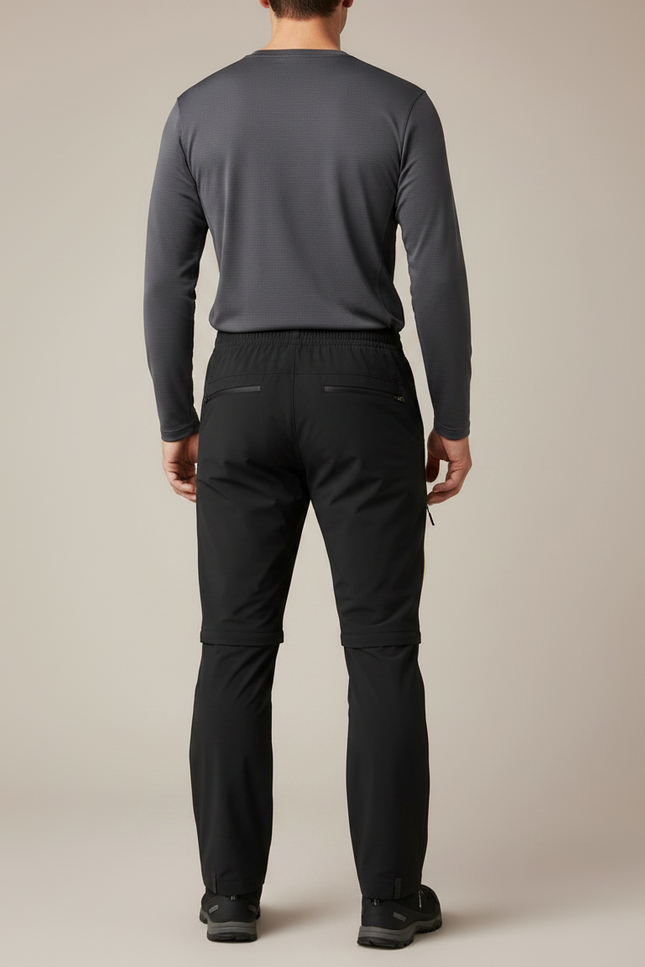 Pantalon Randonnée Noir Convertible Léger Homme Séchage Rapide - Polyester - vue 2
