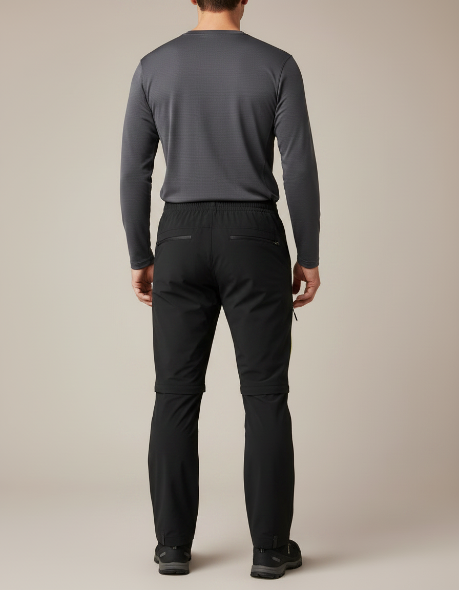 Pantalon Randonnée Noir Convertible Léger Homme Séchage Rapide - Polyester - vue 2