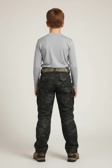 Pantalon Randonnée Camouflage Cargo Ripstop Enfant - Multicolore Toile - vue 2