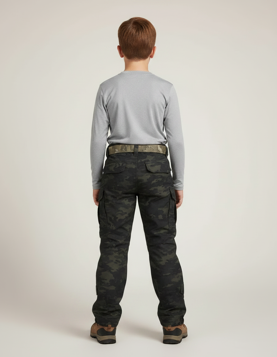 Pantalon Randonnée Camouflage Cargo Ripstop Enfant - Multicolore Toile - vue 2