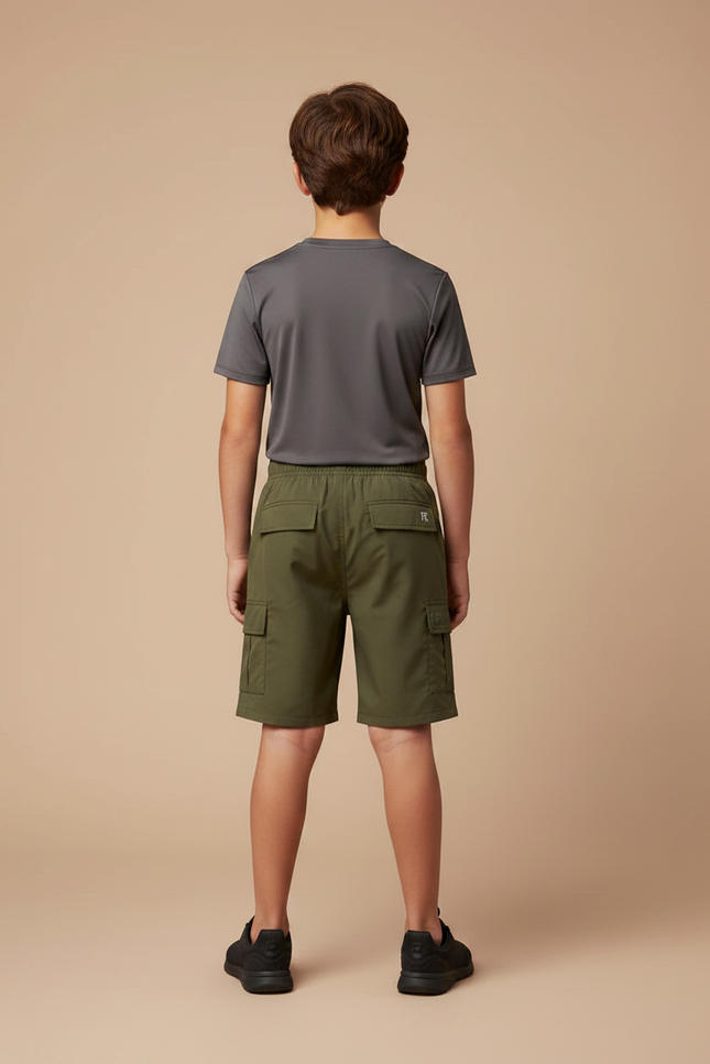 Pantalon Randonnée Kaki Cargo Léger Enfant - Polyester - vue 2