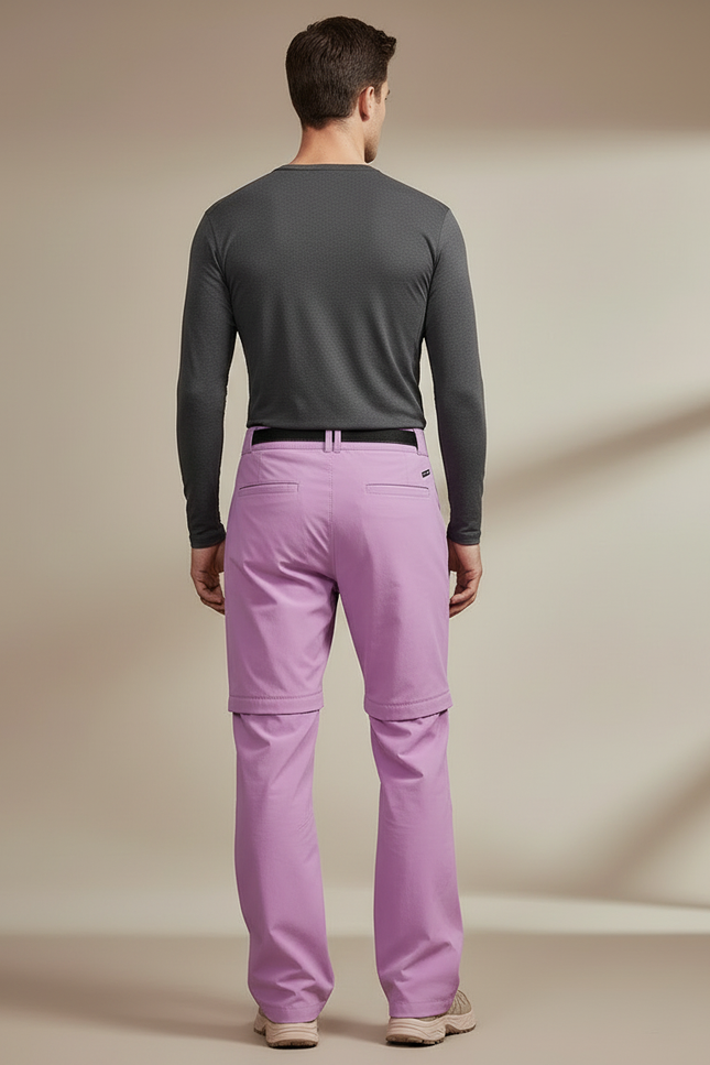 Pantalon Randonnée Violet Convertible Léger Homme - Polyester - vue 2