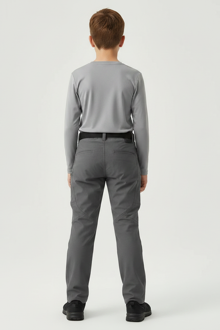 Pantalon Randonnée Gris Enfant Tactique Résistant - Polyester - vue 2