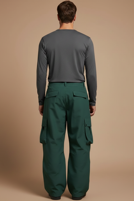 Pantalon Randonnée Vert Ample Cargo Imperméable Homme - Polyester - vue 2