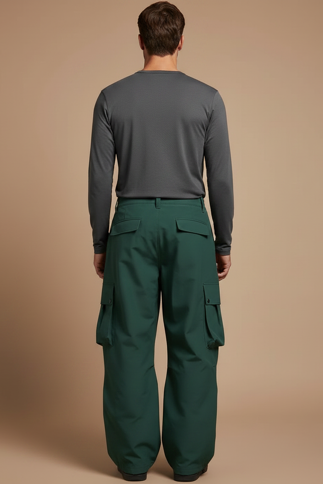 Pantalon Randonnée Vert Ample Cargo Imperméable Homme - Polyester - vue 2