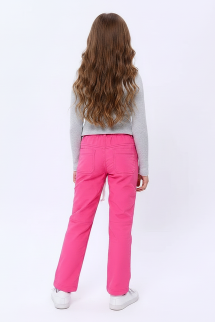 Pantalon Randonnée Rose Ample Enfant Cordon - Polyester - vue 2
