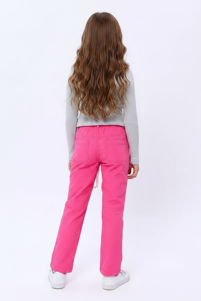 Pantalon Randonnée Rose Ample Enfant Cordon - Polyester - vue 2
