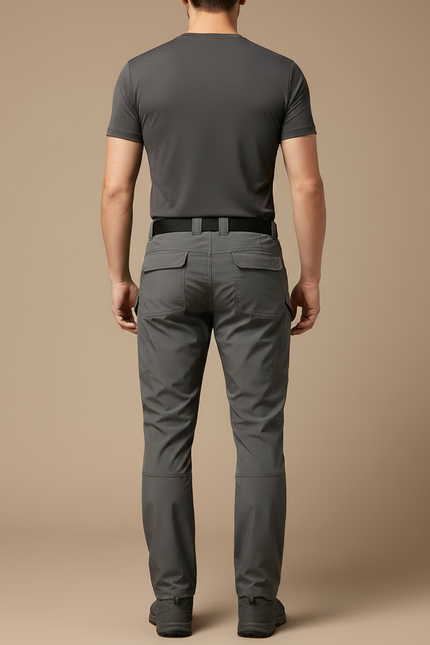 Pantalon Randonnée Gris Cargo Multi-Poches Confortable Homme - Polyester - vue 2