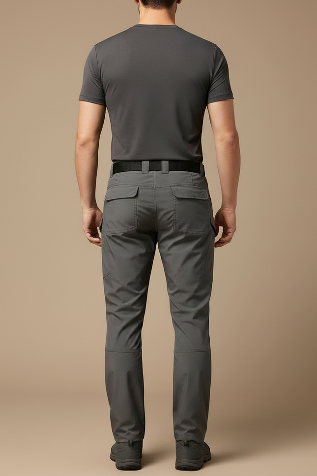 Pantalon Randonnée Gris Cargo Multi-Poches Confortable Homme - Polyester - vue 2