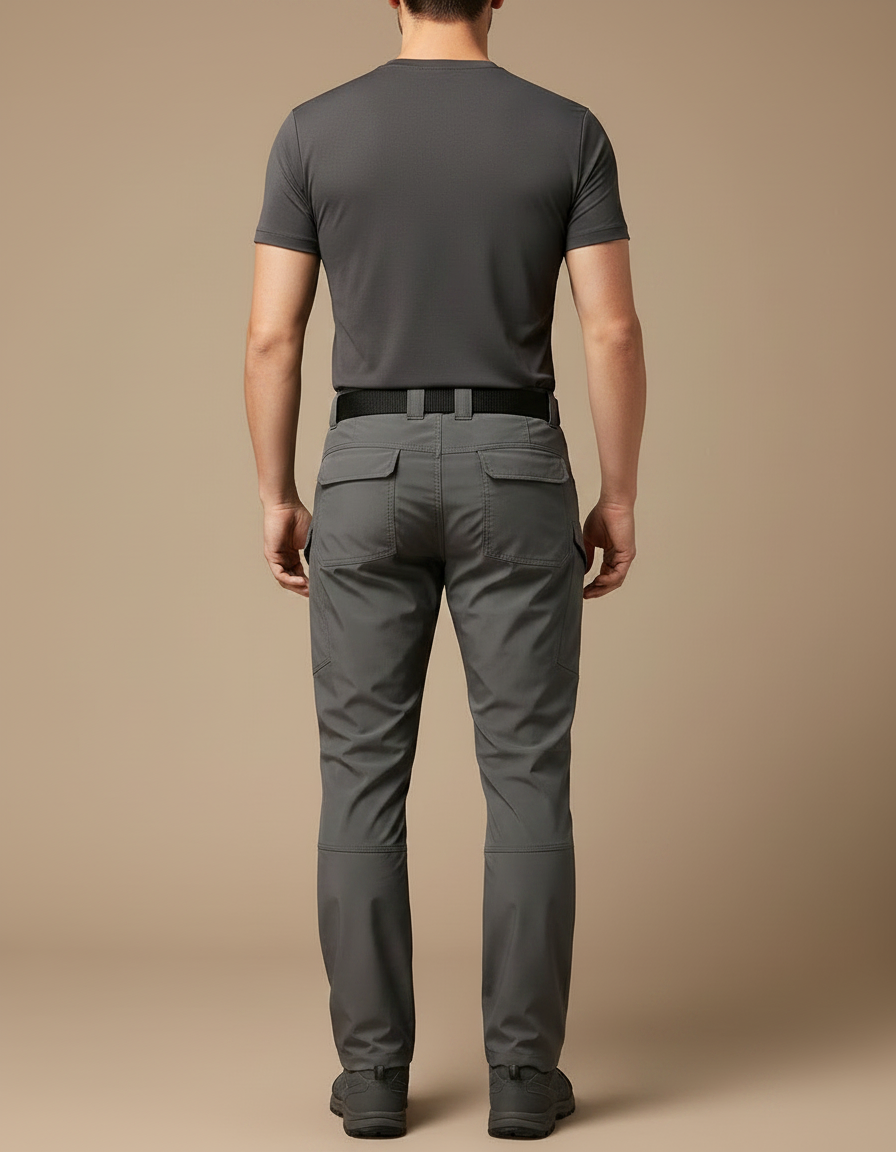 Pantalon Randonnée Gris Cargo Multi-Poches Confortable Homme - Polyester - vue 2