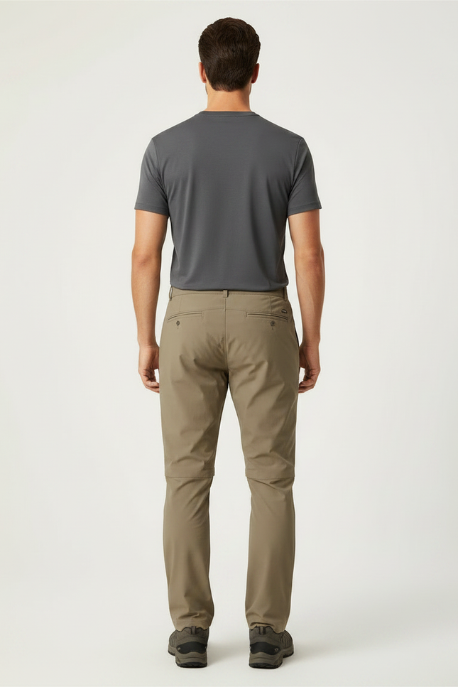 Pantalon Randonnée Convertible Homme Léger Respirant Kaki - Polyester - vue 2