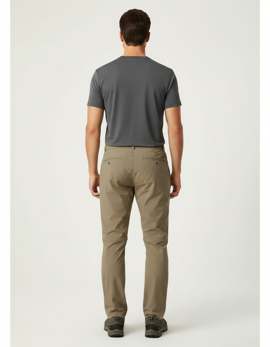 Pantalon Randonnée Convertible Homme Léger Respirant Kaki - Polyester - vue 2