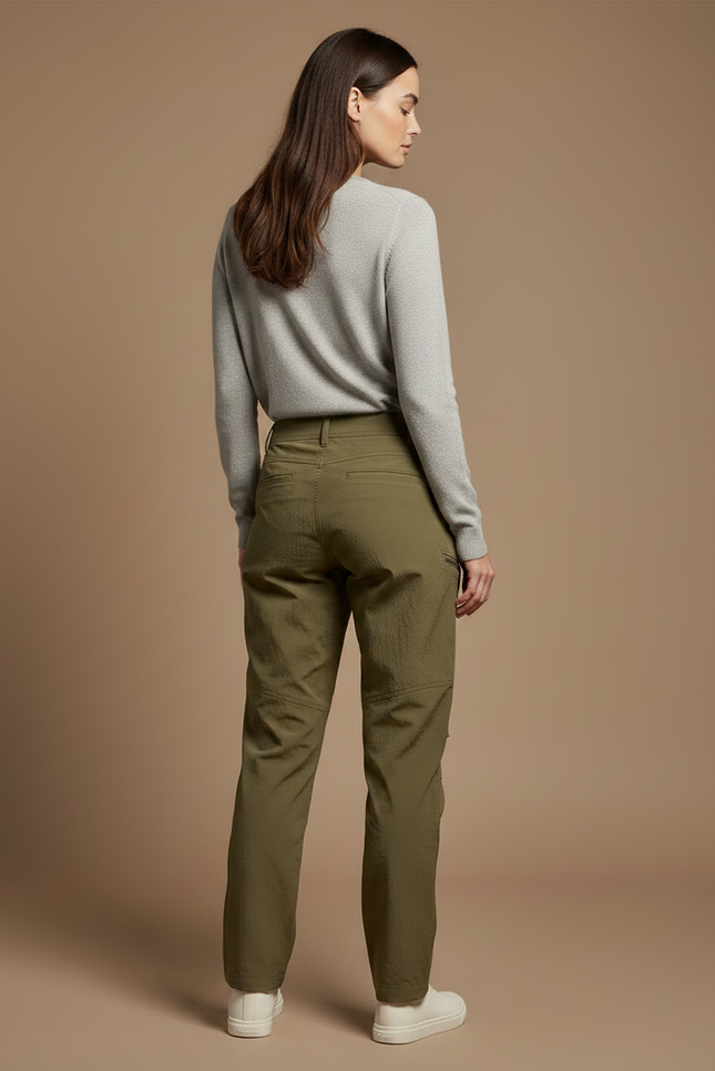 Pantalon Randonnée Kaki Cargo Femme Léger Respirant - Polyester - vue 2