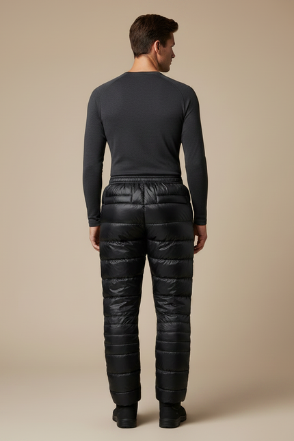 Pantalon Randonnée Noir Duvet Ultraléger Chaud Homme - Polyester - vue 2