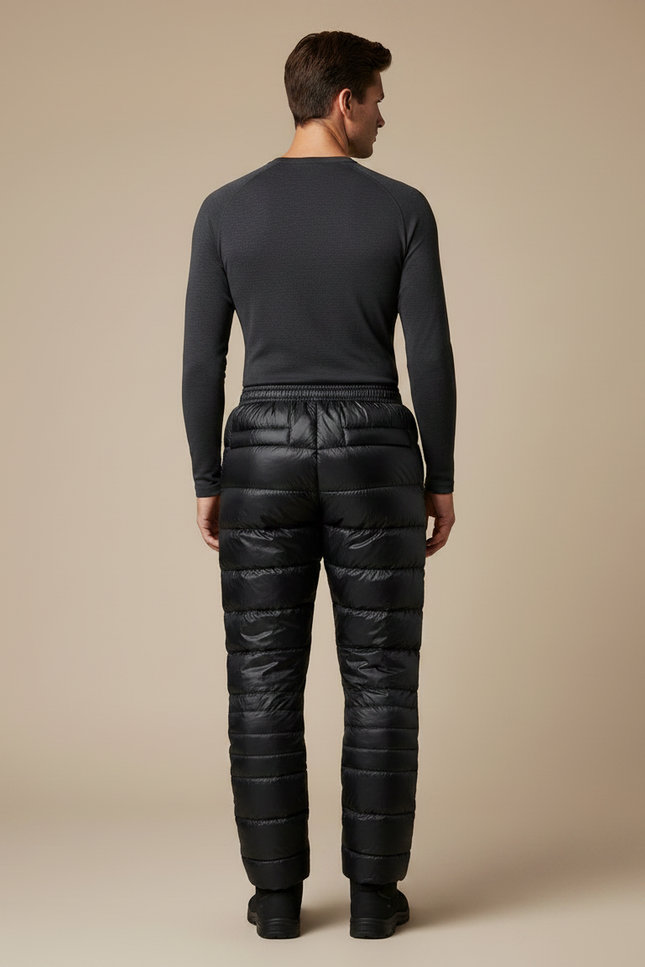 Pantalon Randonnée Noir Duvet Ultraléger Chaud Homme - Polyester - vue 2