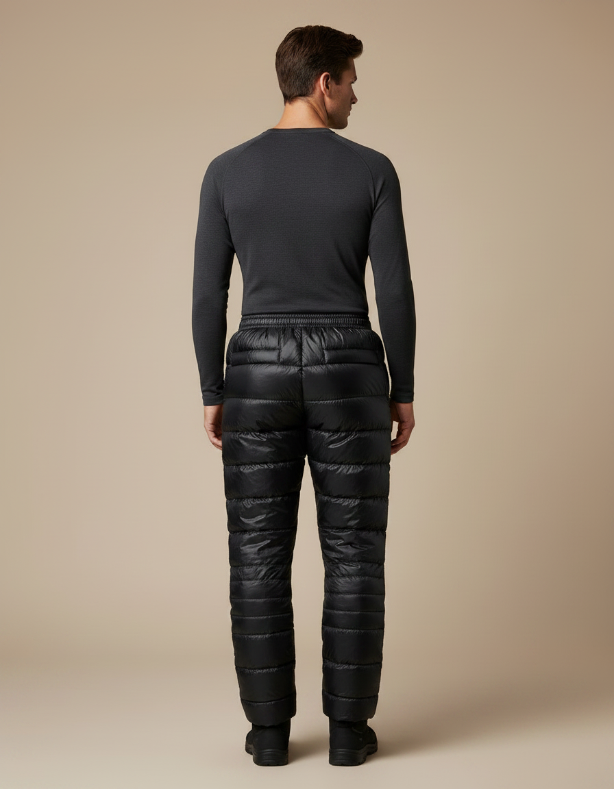 Pantalon Randonnée Noir Duvet Ultraléger Chaud Homme - Polyester - vue 2