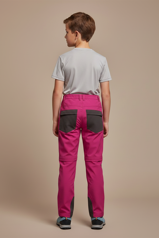 Pantalon Randonnée Rose Fuchsia Bicolore Léger Enfant - Polyester - vue 2