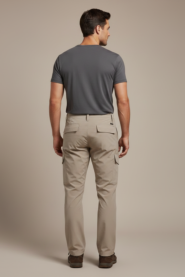 Pantalon Randonnée Beige Cargo Léger Homme - Polyester - vue 2