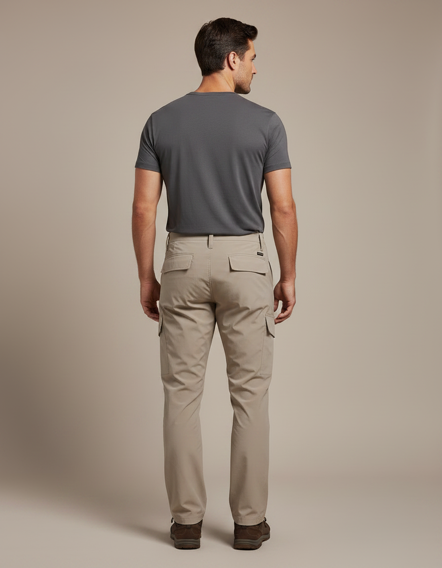 Pantalon Randonnée Beige Cargo Léger Homme - Polyester - vue 2