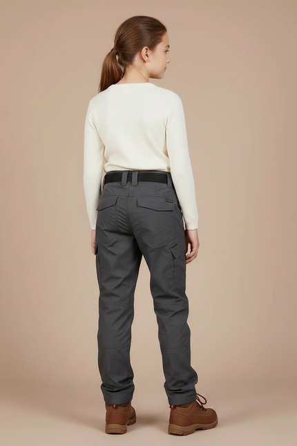 Pantalon Randonnée Gris Droit Résistant Multipoches - Polyester - vue 2