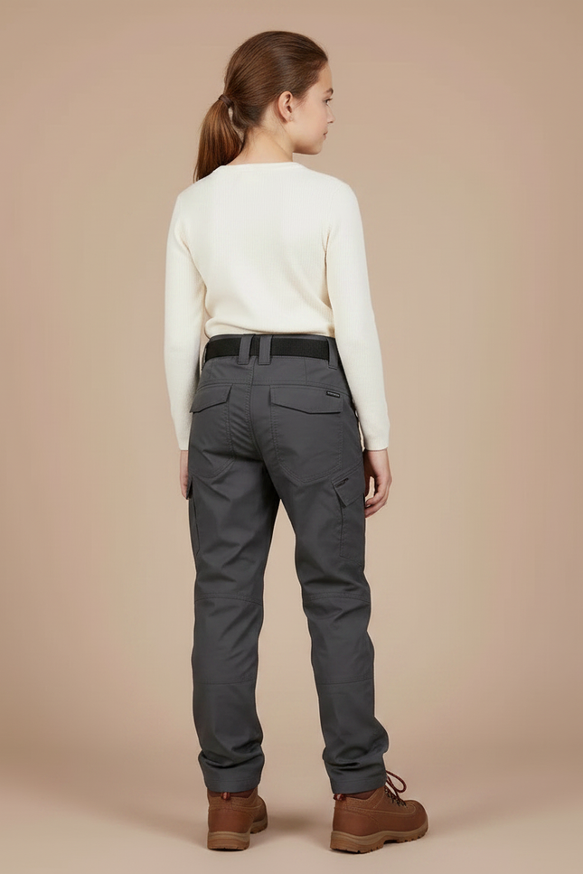 Pantalon Randonnée Gris Droit Résistant Multipoches - Polyester - vue 2