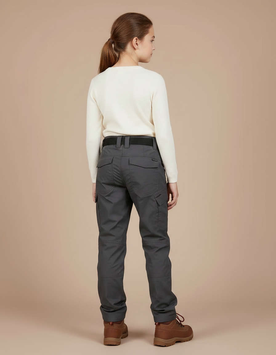 Pantalon Randonnée Gris Droit Résistant Multipoches - Polyester - vue 2