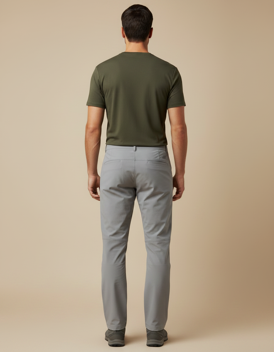 Pantalon Randonnée Gris Homme Droit Respirant Imperméable - Polyester - vue 2