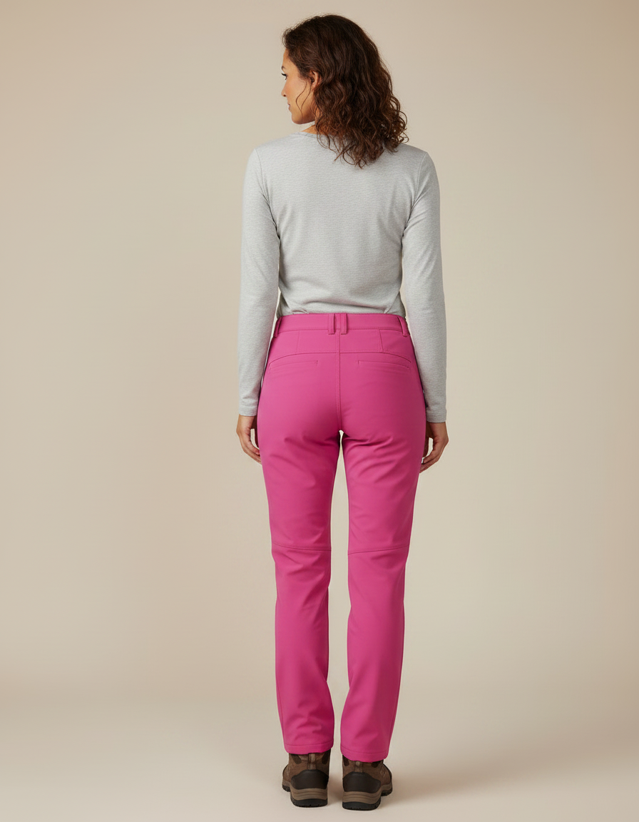 Pantalon Imperméable Randonnée Femme - Rose Polyester - vue 2