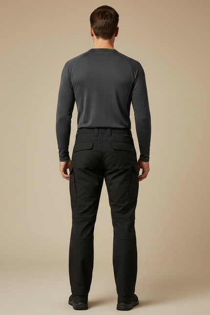 Pantalon Randonnée Noir Cargo Homme Tactique Multi-Poches - Polyester - vue 2
