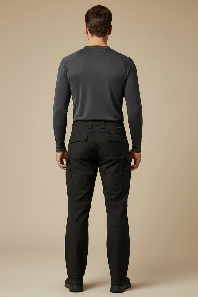 Pantalon Randonnée Noir Cargo Homme Tactique Multi-Poches - Polyester - vue 2