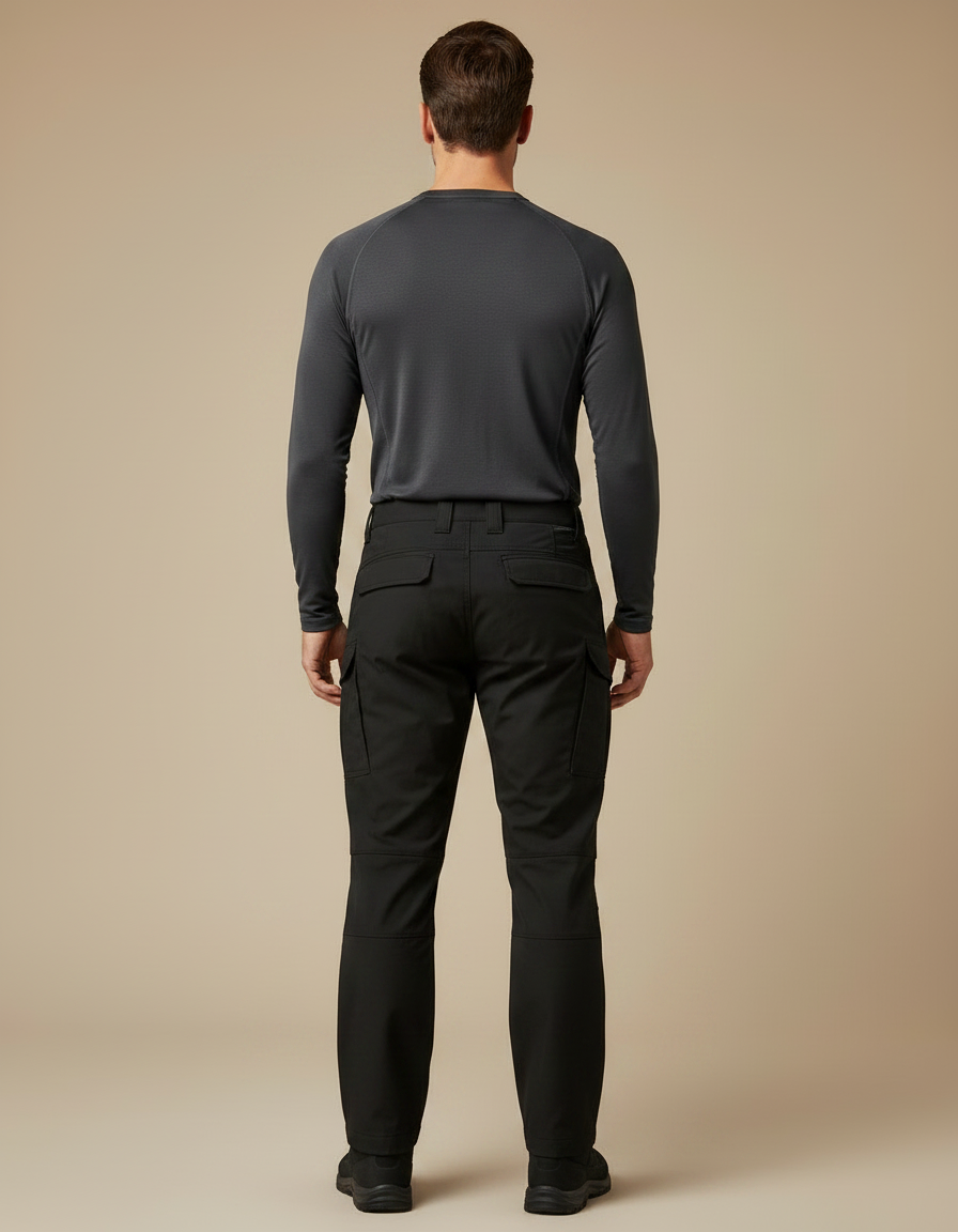 Pantalon Randonnée Noir Cargo Homme Tactique Multi-Poches - Polyester - vue 2