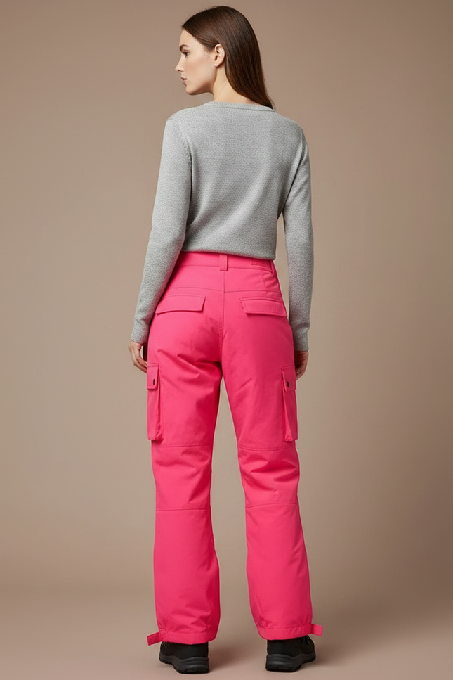 Pantalon Randonnée Rose Cargo Imperméable Coupe-Vent Femme - Polyester - vue 2