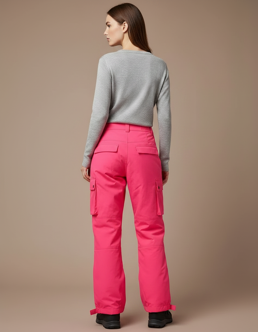 Pantalon Randonnée Rose Cargo Imperméable Coupe-Vent Femme - Polyester - vue 2