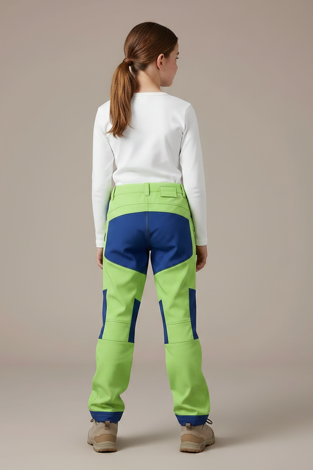 Pantalon Randonnée Vert Bleu Imperméable Enfant - Multicolore Polyester - vue 2