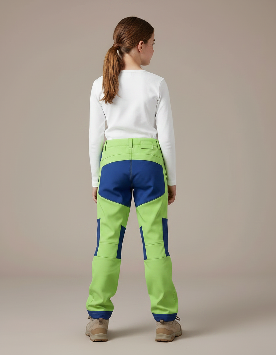 Pantalon Randonnée Vert Bleu Imperméable Enfant - Multicolore Polyester - vue 2
