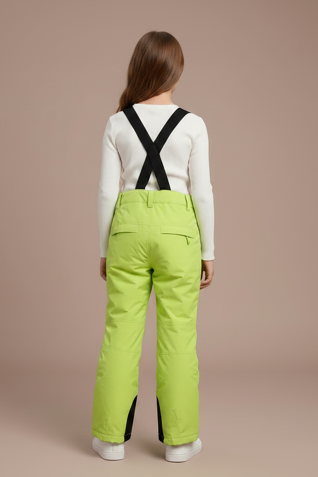 Pantalon Randonnée Vert Ski Imperméable Enfant Hiver - Polyester - vue 2