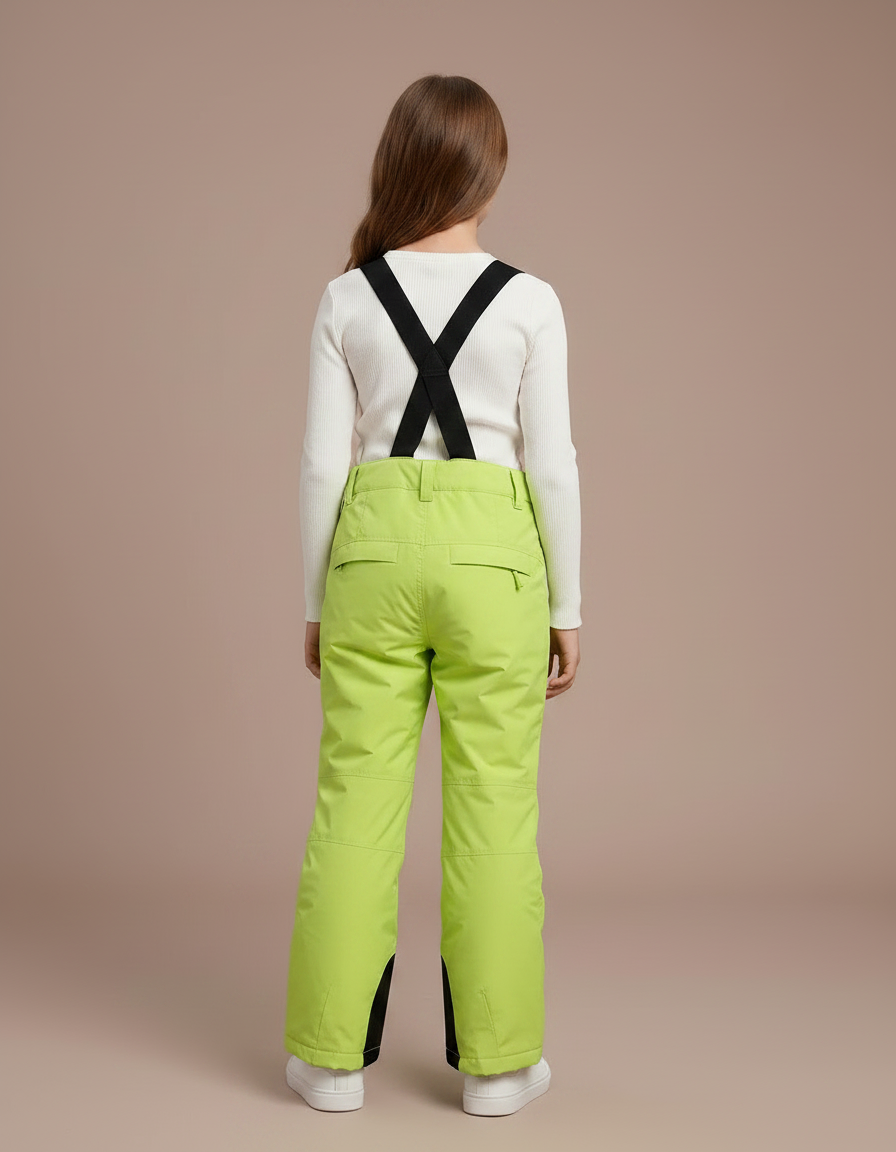 Pantalon Randonnée Vert Ski Imperméable Enfant Hiver - Polyester - vue 2