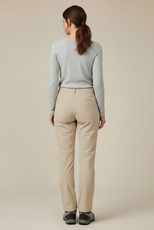 Pantalon Randonnée Imperméable Respirant Femme - Beige Polyester - vue 2