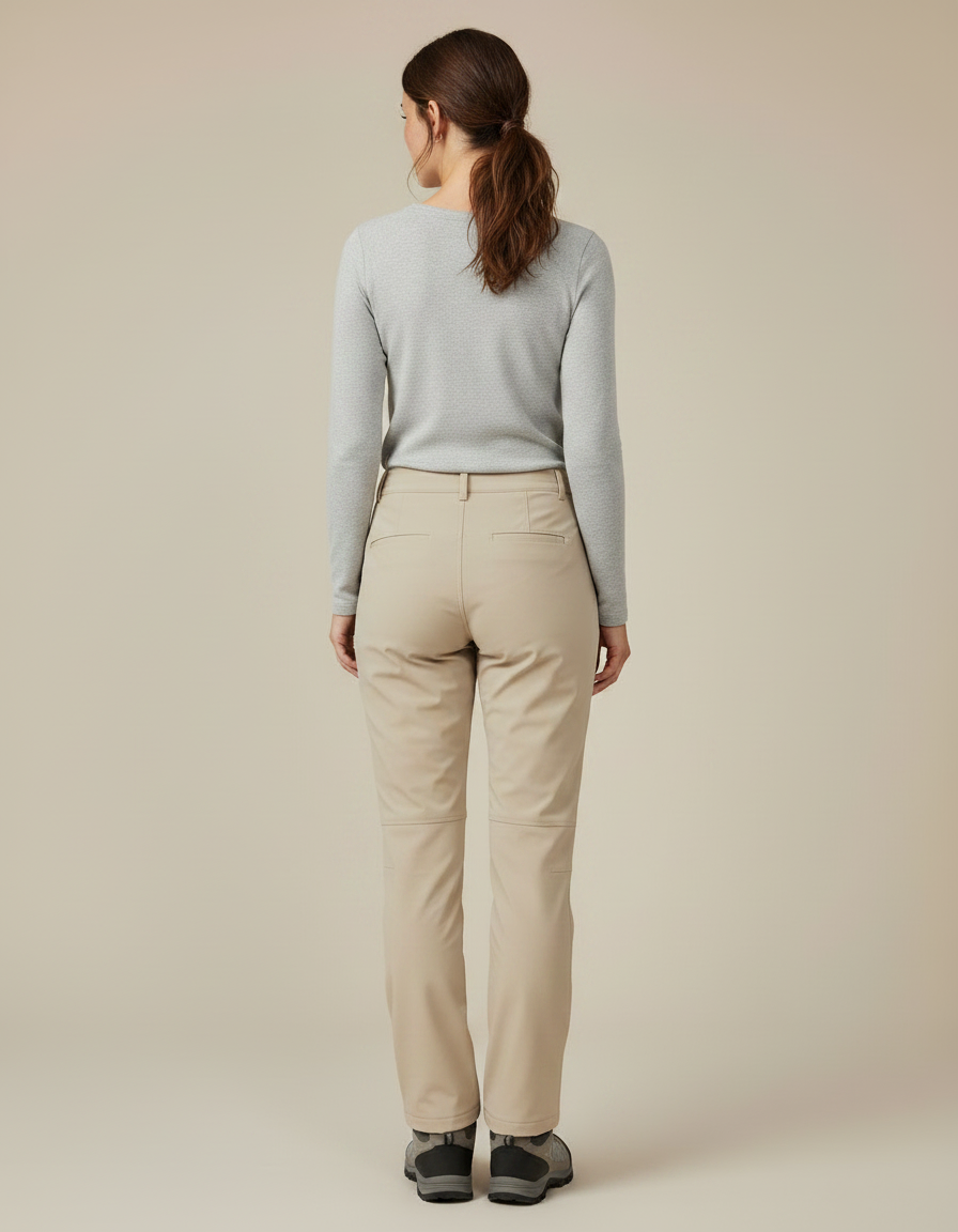 Pantalon Randonnée Imperméable Respirant Femme - Beige Polyester - vue 2