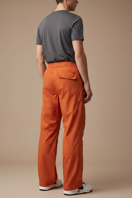 Pantalon Randonnée Orange Ample Décontracté Fonctionnel - Polyester - vue 2