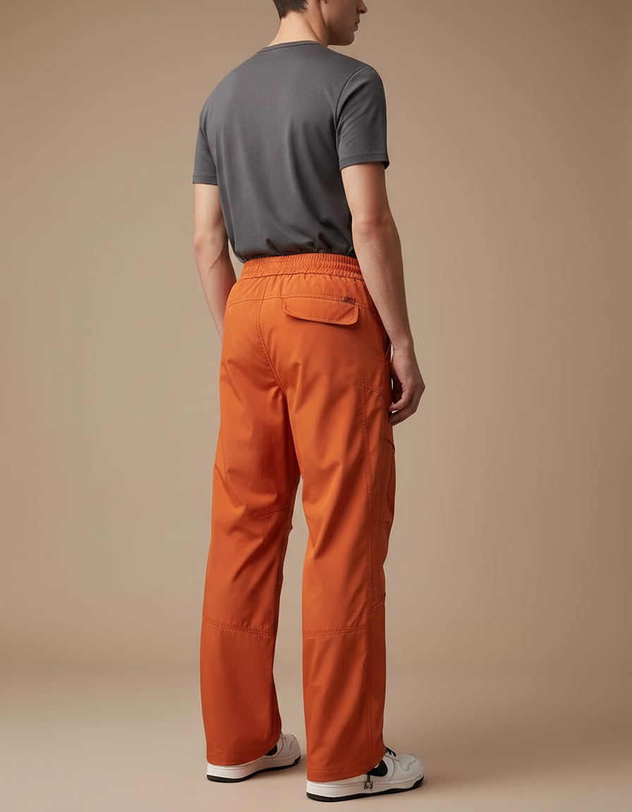 Pantalon Randonnée Orange Ample Décontracté Fonctionnel - Polyester - vue 2