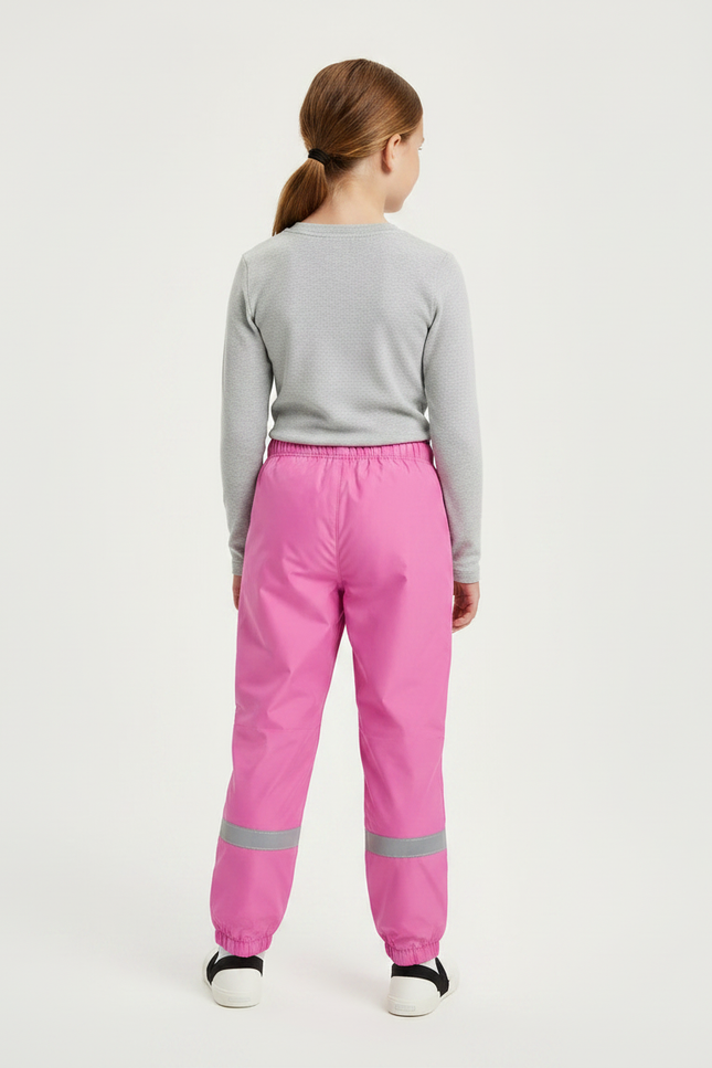 Pantalon Randonnée Rose Enfant Imperméable Réfléchissant - Polyester - vue 2