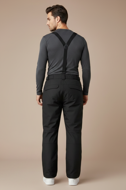 Pantalon Randonnée Noir Bretelles Ample Hiver Homme - Polyester - vue 2